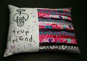 dog friendship pillow, handmade quilts