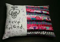dog friendship pillow, handmade quilts