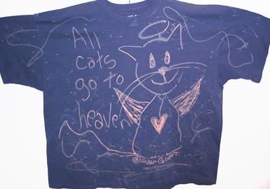blue inspirational kitty cat angel tshirt